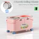 2026 Upgraded Gen 2 Spin Mop and Bucket Set with 4 Swivel Wheels for Easy Rolling, Separates Clean & Dirty Water, Floor Mop with 6 Washable Mop Heads for Wood, Tile, Vinyl, Baseboards - Pink