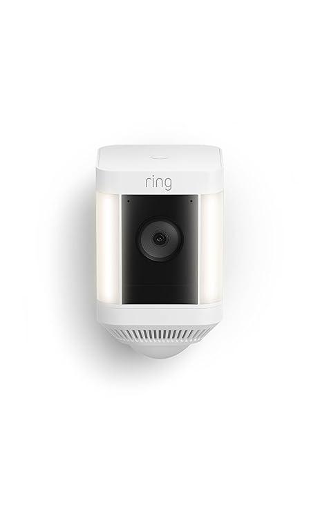 Ring Spotlight Cam Plus, Battery (newest model), Home or business security with HD video, Two-Way Talk, Color Night Vision, and Security Siren, White