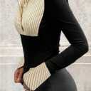 Women's Striped Button Front Collared Blouse Shirts Long Sleeve Slim Fit Asymmetrical Hem Work Tops (Black, XS)