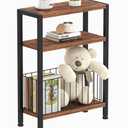 Heybly Small Narrow Side Table for Small Space, Thin Bedside Table with Storage Basket, Skinny End Table, Slim Nightstand, Couch Table for Living Room, Bedroom, Study, Balcony, Rustic Brown, HET007SR1 (7.1"D x 17"W x 22.1"H)