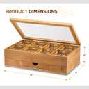 Tea Bag Organizer with Drawer - Bamboo Tea Box Organizer, 8-Compartment Tea Storage Box with Acrylic Lid and Magnetic Closure, Tea Box for Kitchen Counter, Mothers Day Gifts for Mom, Wife, Tea Lovers