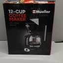 Mueller 12-Cup Drip Coffee Maker - Borosilicate Carafe, Auto-Off, Reusable Filter, Anti-Drip, Keep-Warm Function, Clear Water Level Window Coffee Machine, Kitchen Essentials & Accessories (Black)