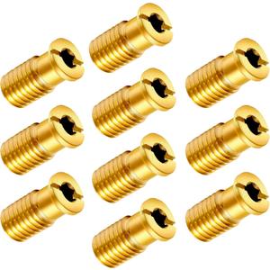 10 Pieces Brass Pool Cover Anchors Screws Pool Safety Cover Anchor Replacement Kit, Heavy Duty Pool Cover Anchors Concrete