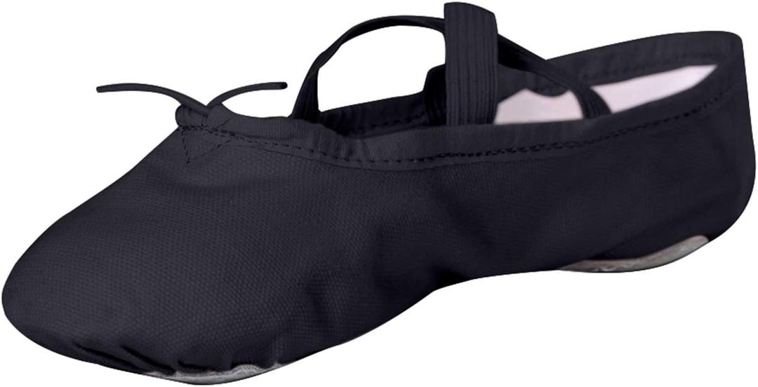 Stelle Canvas Ballet Shoes for Girls Dance Ballet Slippers Shoes(Toddler/Little/Big Kid/Women) (Black)
