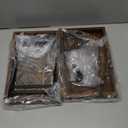 2 Tier Bathroom Counter Organizer Wood Bathroom Storage Shelf Spice Rack for Kitchen Countertop Vanity Tray Makeup Storage Coffee Station Organizer-Rustic Brown