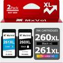 260XL 261XL Replacement for Canon Ink 260 and 261 Ink Cartridges PG-260 XL CL-261 XL for Canon Pixma TS6420a TS6420 TS6400 TR7020a TR7020 TR7000 TS5300 TS5320 Printer Ink Cartridge (1 Black,1 Color)