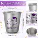 Maxcheck 30 Sets Graduation Gifts Cheers to the Graduate Stainless Steel Shot Glasses with Thank You Cards and Gift Bags Graduation Party Favors Supplies for Teacher Classmates Family(Purple)