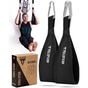 PULLUP & DIP Ab Straps, Premium Abdominal Slings for Abdominal Training, Padded Workout Straps for Crunches, Hanging, Leg Raise, Set of 2 Ab Slings for Pull-Up and Chin-Up Bar