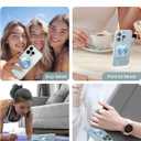 Typecase Magnetic Phone Grip Holder: Adjustable Finger Ring Kickstand - Adapter Ring Included - Phone Grips for Back Compatible with iPhone Android Kindle Accessories - Blue Marble