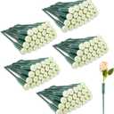 150 Pcs Floral Water Tubes Plastic Green Floral Tubes with Rubber Caps Fresh Flower Water Arrangements Supplies for Bouquet Stem Supplies, 6 Inches