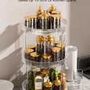 3 Tier Lazy Susan Bathroom Countertop Organizer, 360° Clear Rotating Makeup Cosmetic Perfume Storage Tray, Spinning Vanity Organizer Shelf for Bathroom Cabinet, Dresser, Kitchen(Large)