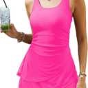 ANRABESS Swimsuits for Women One Piece Swim Dress, Hot Pink, XL