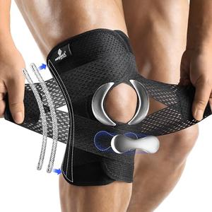 NEENCA Knee Brace for Knee Pain, Compression Knee Support with Air Mesh Fabric, Adjustable Knee Wrap with Side Stabilizers, Ultra-Soft Bandage for Elderly, Meniscus Tear, ACL, Arthritis Relief, Hiking, XL