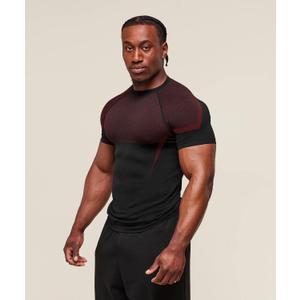 Men's Athletic Compression Short Sleeve Shirt, Breathable Quick Dry Gym Workout Top, Stretch Performance Sportswear (Black, XL)