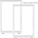 Heavy Duty White Metal Table Legs - 28 Inch Square Tube Dinning Table Legs (4 Only Legs), 18inch wide