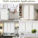 Linen French Door Curtains 40 Inch Length 2 Panels Light Filtering Short Farmhouse Curtains for Doors with Glass Window Closet Rod Pocket Lightweight Ivory White