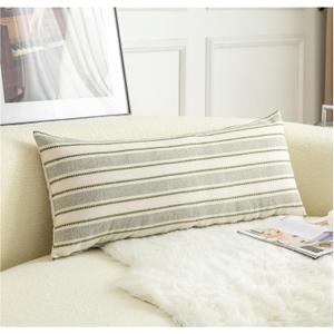 Decorative Boho Lumbar Pillow Covers, Modern Farmhouse Couch Pillowcase, 14 x 36 Long Accent Body Throw Pillow Covers, Sofa Bed Living Room Decor Cushion Case, Olive Green, Pack of 1