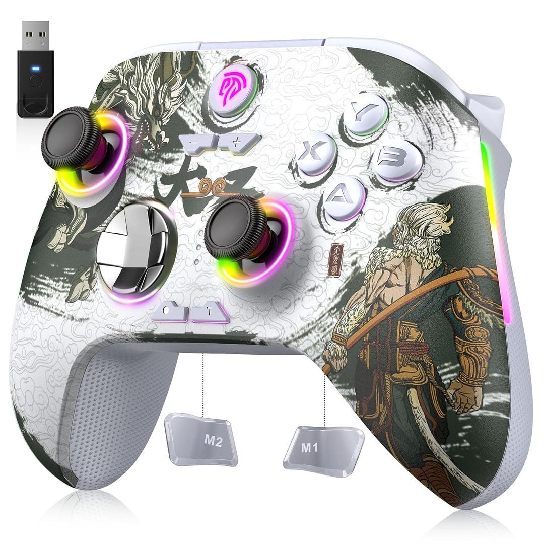 EasySMX X15 PC Controller - Enhanced Wireless Bluetooth Controller with Hall Joysticks/Hall Triggers/RGB Lighting - No Stick Drift, No Dead Zone - Work for Windows PC, Android, Steam and Switch (multi color)