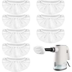 8 Pack Universal Microfiber Cloths for Handheld Steam Cleaner, Double-Layered Reusable & Washable Pads, Compatible with Bissell SteamShot, Wagner, PurSteam, McCulloch, Dupray and More