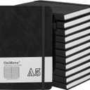 Notebooks Journal for Women Men 12 Pack Bulk Leather Hardcover with Pen Holder A5 160 Pages 100 GSM Thick Paper for Work School Lined Black