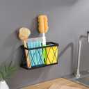 YIGII Adhesive Cabinet Door Organizer with Tumbler Lid Organizer, Wall Mounted Lid Organizers Inside Cabinet for Tupperware Storage, Slim Space Kitchen Basket for Pantry, Under Sink