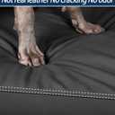 Waterproof Dog Bed Hair-Resistant, Removable Vegan Leather Cover, Pee Proof Black Vinyl Pad, Easy to Clean Pet Pad