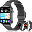 Smart Watch for Men Women (Answer/Make Calls) 1.83" HD 3 Bands Smartwatch Compatible Android iPhone Phones with Fitness Step Tracker/Heart Rate/Sleep Monitor, 120+ Sports Modes IP68 Waterproof, Black