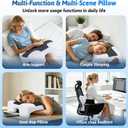 Side Sleeper Pillow with Arm Hole, Shoulder Relief System, Arm Pillow for Neck and Shoulder Pain, Premium Memory Foam, Suitable for Side, Back and Stomach Sleepers - Grey, 7.1in Height