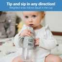 Dr. Brown's Milestones Narrow Sippy Straw Bottle, Spill-Proof with 100% Silicone Handles and Weighted Straw, 8 oz/250 mL, Blue/Gray, 6m+