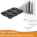 Walooza Jumbo Muffin Pan 2 Pack, Nonstick 6 Cup Muffin Tin, Extra Large Cupcake Pan for Baking, Giant Muffin & Cupcake Mold, Carbon Steel Muffin Tins, 3.3'' Cup Diameter
