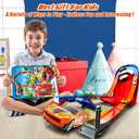 Race Track Toy Car Set with 2 Race Cars,2 in 1 Car Tracks Style with Storage Box,Changeable Tracks Toys Birthday Gifts for Kids 3 4 5 6 7 8+Year Old Boys Girls (Red)