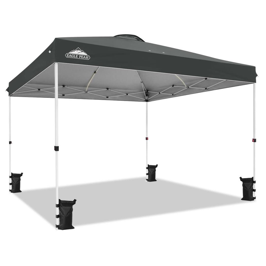 EAGLE PEAK 12x12 Pop Up Canopy Tent Easy Up Canopy Outdoor, Gray
