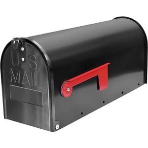 Black Galvanized Steel Post-Mount Mailbox, L19in. W x 6.7 in. H x8.7 in, Large Mailbox,Mailboxes for Outside Post Mount
