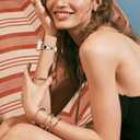 Surace Compatible with Apple Watch Band 44mm for Women, Jewelry Diamond Rhinestone Stainless Steel Metal Wristband Strap with Bling PC Protective Case for iWatch Series 6/5/4 SE 44mm, Rose Gold/Black