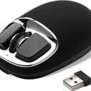 YUNZll C1 Silicone Wireless Mouse, Tri-Mode 2.4G/USB-C/Bluetooth Mouse, 4800 DPl Optical Tracking, 6 Adjustment Levels,Customize Mice for Laptop, Computer, iPad, MacBook (Black Silver)