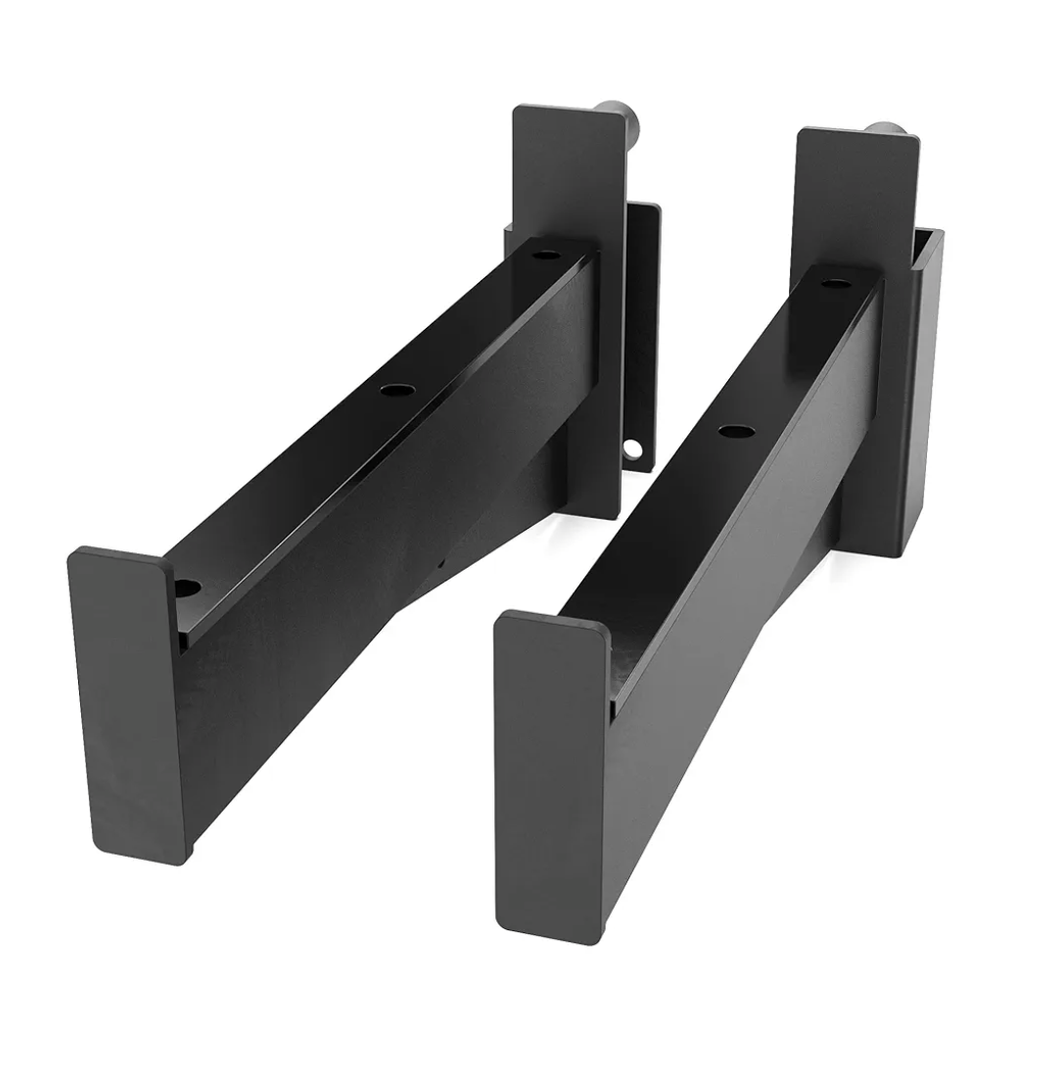 Synergee Safety Arms with 750lb Capacity for Power & Squat Racks. Compatible with 2x2 Tube Racks. Spotter Arms for Power Lifting. Sold in Pairs.