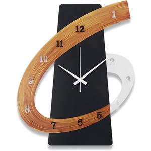 Modern Large Decorative Wall Clock20 inch Black Silent Non-Ticking Nordic Metal Wall Clocks for Living Room Home Kitchen Bedroom Cafes Office StaircaseArabic Numerals Quartz Clock((40x50cm), 15.7x19.7IN