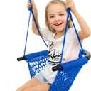 Swing Seat for Kids Heavy Duty Rope Play Secure Children Swing Set,Perfect for Indoor,Outdoor,Playground,Home,Tree,with Snap Hooks and Swing Straps,440 lbs Capacity,Blue (1 Pack)