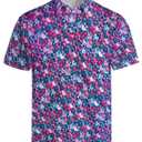 DOPINDU Crazy Golf Shirts for Men Funny Polo Shirt Print Shirts Short Sleeve Quick Dry Performance Collared Shirt Golf Gift (Pink, XXL)
