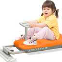 12V Ride-On Car with Cleaning Fun, 3 in 1 Gokart, Soft-Start, 5-Speed Adjustable, Detachable mop, Rechargeable Battery, 160lbs Capacity, Indoor & Outdoor for Kids Ages 3+ Orange, 13 inches x 14 inches x 26 inches