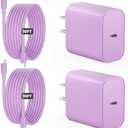 iPad Charger Fast Charging, 20W USB C Charger Block with 10FT USB C to C Cable for iPad Pro 13/12.9/11 inch, iPad A16 11th/10th, iPad Air 13/11 inch M4/M3/M2/5th/4th, iPad mini 7/6 (Purple)