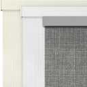 AOSKY Linen Roller Blinds Shades for Indoor Windows Pull Down Cordless Blackout Black Out Window Shade 35 Inch Blinds for Home, Dark Grey