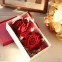 SITUMEIZI 2Pcs Red Rose Corsage and Boutonniere Set Corsage Wristlet Band Bracelet for Prom Decor and Boutonniere for Men Wedding Flowers Accessories Party Suit Ceremony Decoration with Gifts Box