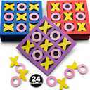 Tic Tac Toe Game (Pack of 24) 5"x5" Foam Tic-Tac-Toe Mini Board Game - Bulk Toys for Kids, Birthday Party Favors, Birthday Goody Bag Stuffers, Classroom Prizes & Occupational Therapy