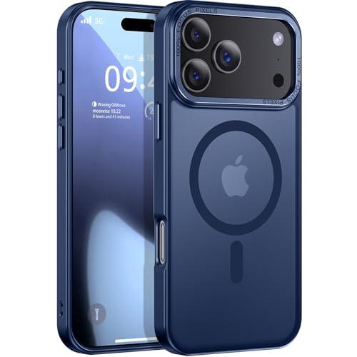 Newfuture Magnetic for iPhone 17 Pro Max Case [Compatible with Magsafe] [Military Grade Drop Protection] Translucent Matte Anti-Scratch Shockproof Protective Phone Cover 6.9 Inch, Deep Blue