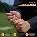 Pro Golf Grip Trainer - 3 Rotation Control Golf Swing Training Aid | PGA-Validated Golf Training Aid for Posture Correction | Ergonomic Swing Grip Pad with Pressure Sensors (Orange)
