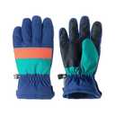 Andy & Evan Kids' Zip Gloves, Waterproof Winter Snow Gloves, Side Zippers, Touchscreen, Ski Snowboard Sledding, Warm Fleece Palms, Navy Colorblock, 5-6