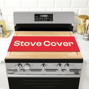 Riveira 30x22 Bamboo Natural Stove Top Covers for Electric Stove & Gas Stove Top Covers for Gas Burners  Large Gas Stove Cover with Handle & Juice Groove  Rustic Stove Covers for Gas Stove Top