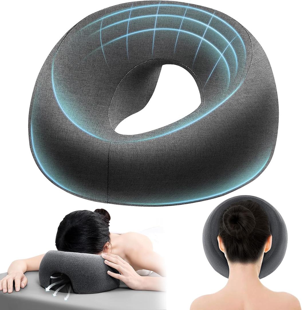 Face Down Pillow for Massage Table,Massage Headrest for Bed,Stomach Sleeping,BBL Pillow After Surgery,Post-Eye Surgery Recovery,Tanning Pillow with Removable Cover