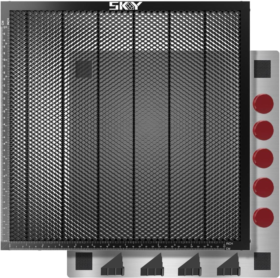 Update Heat-Resistant Coating Honeycomb Laser Bed, 400x400mm Honeycomb Durable Steel Honeycomb Panel Table for Most Laser Engraver, Desktop-Protecting, 15.7"x15.7"